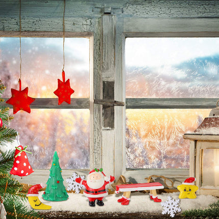 40 Pieces Christmas Ornaments Resin Garden Decoration Ornaments DIY Kit Christmas Pendant Accessories DIY Snow Globe Figurines Christmas Decorations for Party