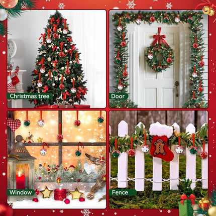 12Pcs Christmas Jingle Bells 1.57inch/4cm Craft Bells Christmas Bells for Christmas Party Xmas Tree Wreath Ornaments Holiday DIY Decorations