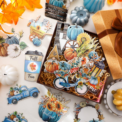 Kigley 36 Pcs Thanksgiving Wood Ornaments for Tree Fall Wooden Hanging Ornaments Gnome Autumn Harvest Maple Leaf Ornament Cutout Pumpkin Truck Hanging Pendant for Holiday Party Fall Decoration