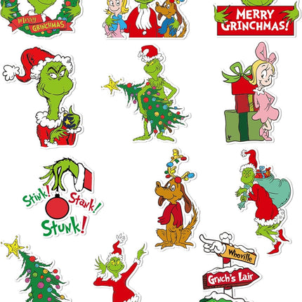 RINOLY 12 Pcs Christmas Magnets for Fridge,Christmas Magnet for Door Refrigerator Mailbox Garage Metal Door Decor