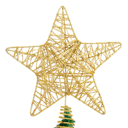 DERAYEE Christmas Tree Star Topper Decoration, Glittered Treetop Christmas Tree Decoration Seasonal Décor