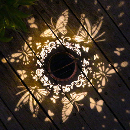 Solar Lanterns Outdoor Waterproof Butterfly Garden Decor as Birthday s for Women Mom,Hollow Out Retro Metal Decorative Garden Light,Graceful Decoration for Patio,Yard,Landscape,Walkway,Festival