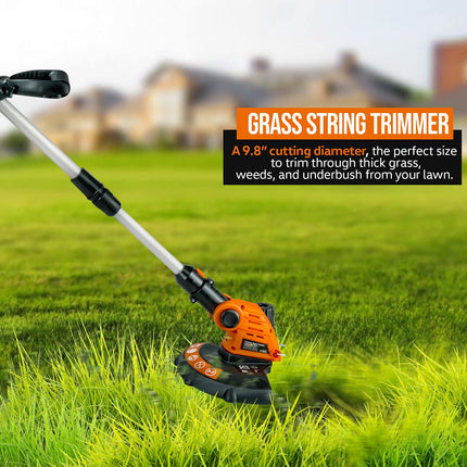 SuperHandy 2 in 1 Lawn Mower Edger Tool String Grass Trimmer Brush Cutter Weed Whacker Cordless Electric 20V Garden Landscaping