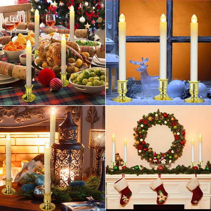 Window Candles 12 Pack Battery Operated Candles with Timer Flameless Candles Battery Candles with 2 Remote Controls Christmas Window Lights Golden Flickering Candles for Christmas Decorations