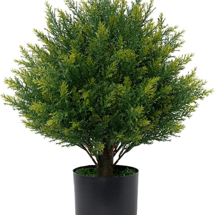 Artificial Topiary Ball Tree 19''T Artificial Little Bush Ball Tree UV Resistant Shrub Potted Artificial Plant for Outdoor Indoor Front Porch Garden