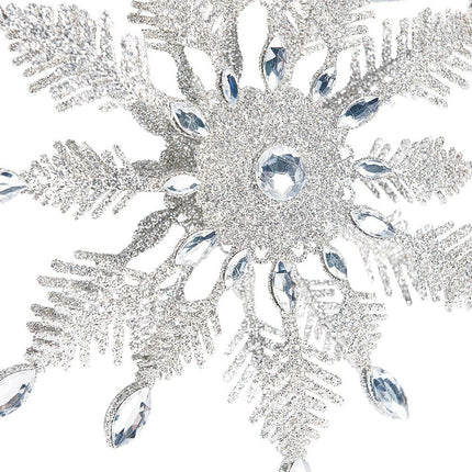 Christmas Tree Topper Glitter Snowflake Metal Hollow Christmas Tree Top for Christmas Tree Topper Decoration