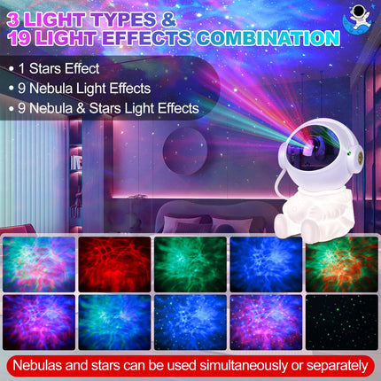 Astronaut Galaxy Projector, Star Projector Galaxy Night Light, Starry Nebula Ceiling LED Lamp with Moon Lamp and Timer, Kids Room Decor Aesthetic, for Christmas, Birthdays, Valentine's Day