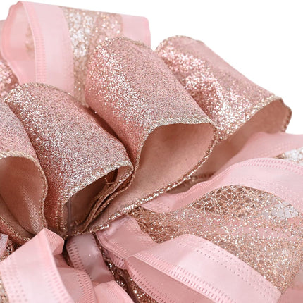 Christmas Tree Topper Bow with Streamers,48x13 Inches Large Toppers Bow for Xmas Home Decor,Rose Gold Polyester Decorative Bow for Christmas Decoration (Rose Gold)