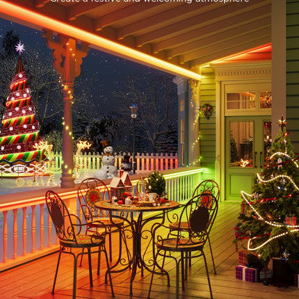 Govee Outdoor LED Strip Lights RGBIC with Warm and Cold White, 65.6ft 2.4G WiFi Christmas Lights Outdoor, IP65 Waterproof, Work with Alexa, Smart Lights for Tree, Yard, Christmas Decorations