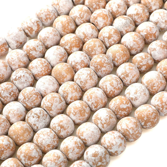 Giegxin 2 Pcs 66 Feet in Total Christmas Wooden Bead Garland Decor Christmas Tree Decorations Handmade Christmas Garland Boho Farmhouse Garland Wood Garland for Christmas Holiday Favors (Rustic White)