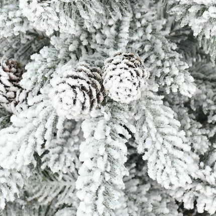 Flocked Small Christmas Tree - Leheyhey 2 Foot Mini Tabletop Christmas Tree with 175 PE PVC Flame-Retardant Tips, Unlit Artificial Little Christmas Tree with Pinecones for Home, Office, Party Decor