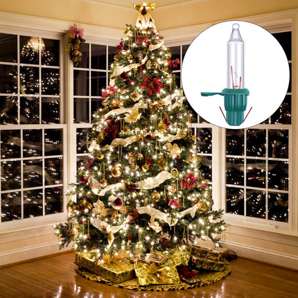 Ruisita Mini Christmas 2.5 Volt Replacement Light Bulbs with Base, 170 Ma, 0.42 Watt for Christmas Trees Decorative Light (120, Clear and Green)