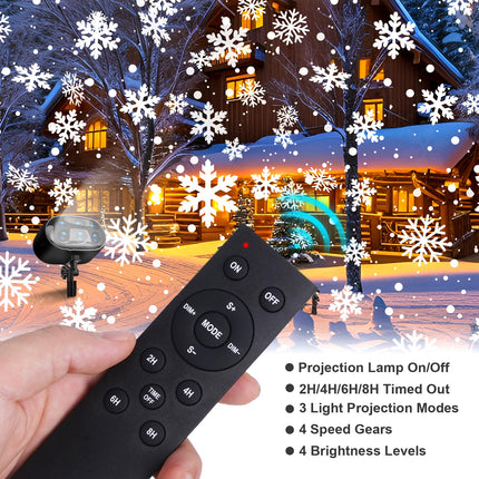 Christmas Snowflake Lights, d Christmas Projector Lights Outdoor, Christmas Yard Decorations Outdoor, Waterproof LED Snowfall Projector Lights for Xmas Holiday Party Wedding Garden Patio