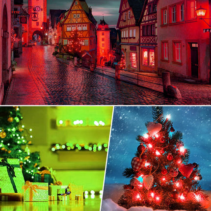 Red Light Bulbs Green Light Bulbs, [4 Pack] A19 LED Red and Green Bulbs, Christmas Light Bulbs, 60W Equivalent 9W, E26 Red Green Porch Light Bulb Outdoor for Christmas, Party, Home Lighting