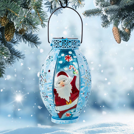 Christmas Solar Lanterns Outdoor Waterproof, Santa Claus Hanging Solar Christmas Lantern Lights for Outside Yard Patio Porch Garden, Solar Christmas Decorations s for Kids Women Adults