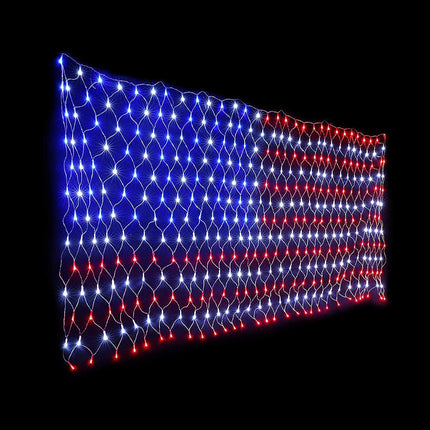 Joiedomi 420 LED American Flag Lights Outdoor, Waterproof Light Up US Flag Net Lights Christmas Decorations for Roof Camper, Yard, Garden, Independence Day, July 4th, National Day, Holiday, Party