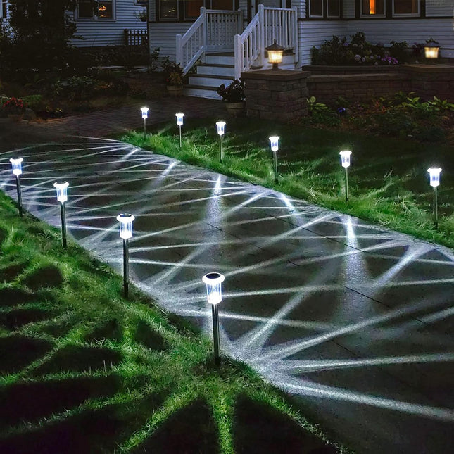 Solar Lights Outdoor Ip65 Waterproof Solar Pathway Lights Stainless Steel Outdoor Solar Lights For Yard Patio Lawn Walkway