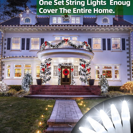 1500 LED Chrstmas String Lights, 492FT Super Long Christmas Lights with 8 Modes, Christmas Tree Lights with Timer Memory for Indoor Outdoor Tree Fence Garden Xmas Wedding Party Decor Cool White