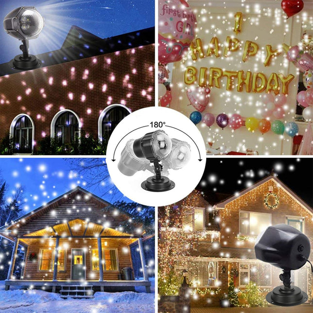 Borelor Snowfall LED Lights IP65 Waterproof Mini Christmas Snowflake Projector Lamp Indoor Outdoor Year Decoration Light with RF Remote & Timer(High Brightness)