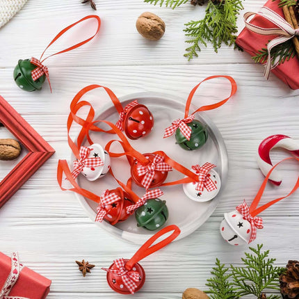 12Pcs Christmas Jingle Bells 1.57inch/4cm Craft Bells Christmas Bells for Christmas Party Xmas Tree Wreath Ornaments Holiday DIY Decorations