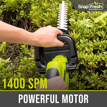 Cordless Hedge Trimmer - SnapFresh 20V Electric Hedge Trimmer 22" Dual-Action Blade, Grass Trimmer with 2.0Ah Battery and Charger, Bush Trimmer, Shrub Trimmer