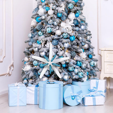 Christmas Starfish Tree Topper Coastal Christmas Tree Decor Beach Christmas Vacation Decorations (Blue)