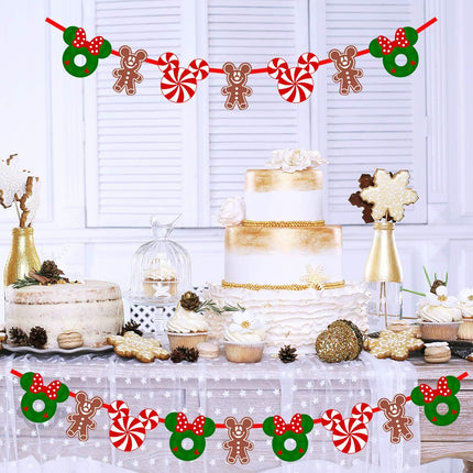Christmas Tree Decorations Candy Garland for Merry Christmas Candy Cutouts Banner Decorations for Kids Birthday Party Baby Shower Decorations