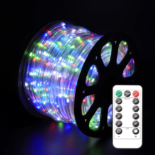 LED Rope Lights for outside, 150Ft LED Rope Lights Outdoor Waterproof, 643 LEDs 110V 8 Modes Remote Led Color Changing Rope Lights Indoor Outdoor Party Holiday Garden Decoration (Multicolor)