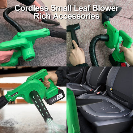 Tegatok Mini Leaf Blower, 2 in 1 Leaf Blower Cordless with Battery and Charger, Handheld Electric Leaf Blower with Variable Speed, Small Leaf Blower & Vacuum for Lawn Care, Leaf Blowing, Dust Cleaning