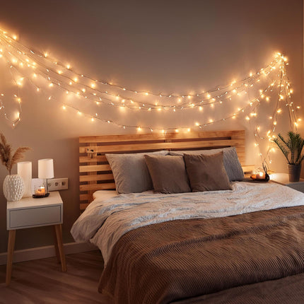 33ft 100 LED Warm White Christmas String Lights - Twinkle Lights for Indoor and Outdoor Tree Decorations, Bedroom and Living Room Ambiance Lighting, Holiday Party Decor