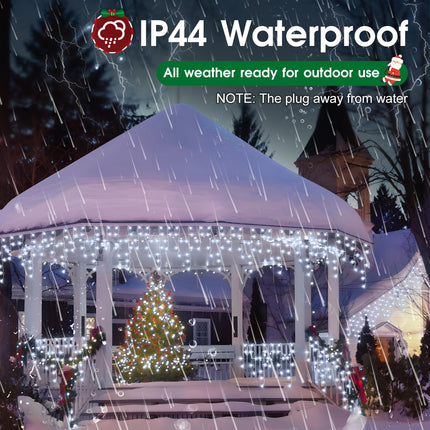 Hezbjiti 620LED Christmas Lights Outdoor 68FT ice Lights with 8 Modes Timer Memory Waterproof String Lights Plug in for Xmas Holiday Eaves Party Yard Garden Decor.
