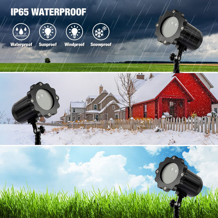Treela 4 Pack Christmas Projector Lights Outdoor Decorations, Christmas Star Light Waterproof Holiday Projector LED Spotlights with Remote for Xmas Decor (Cute Star)
