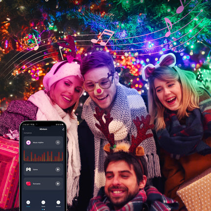 Minetom 168Ft Smart Christmas String Lights, 600 LEDs Twinkle Christmas Tree Lights String- WiFi Fairy Lights for Christmas Trees Garland Wreath Wedding Indoor Outdoor Holiday, RGB