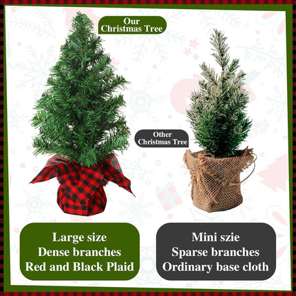 Ceenna 6 Pcs Artificial Christmas Tree Unlit Fake Christmas Tree Tabletop Decorative Xmas Fake Pine Tree Decor with Base for Table Decorations (15.75 Inch)