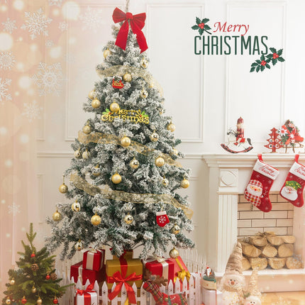 30 Pcs Christmas Ball Ornaments Set, 2.36'' Gold and White Hand-Painted Ornament Bulk for Christmas Tree, Shatterproof Xmas Tree Decorations for Holiday Party, Wreath, Garland, Winter Holiday