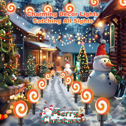 Ultimate Unicorn Christmas Lollipop Pathway Lights for Christmas Decoration, Red Peppermint Lights Outdoor with Stakes, LED Lollipop Lights for Pathway Yard Sidewalk Garden Rooftop