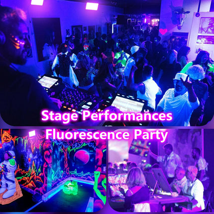 d 240W LED Black Light with 10ft Cable, IP66 Outdoor Blacklight Flood Light, Powerful Washer Light with Plug Switch for Christmas Halloween Neon Glow Dark Party Fluorescent Body Paint, 2 Pack