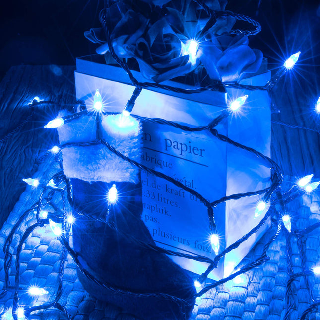 120LED 49FT Fairy String Lights with Remote and USB Powered, 8 Modes for Indoor and Outdoor Decorations (Blue)