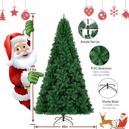 KTKDE 6ft Premium Artificial Holiday Christmas Tree w/ 1005 Branch Tips1pcs Tree top Star 200 Led Battery Operated String Lights,for Home Festival Celebration Perfect Choice for Xmas Decoration