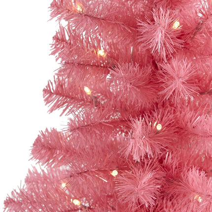 Nearly Natural 2ft. Pink Artificial Christmas Tree with 35 LED Lights and 72 Bendable Branches