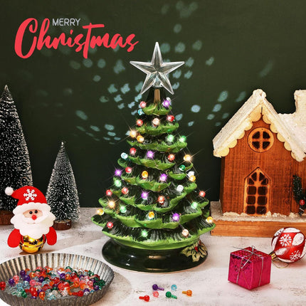144 Pcs Ceramic Christmas Tree Replacement Light Bulbs Glitter Ceramic Tree Light Ornament Medium Twist Light Ornaments for Ceramic Tree Xmas Tree Replacement Light, 7 Colors (Ball Style)