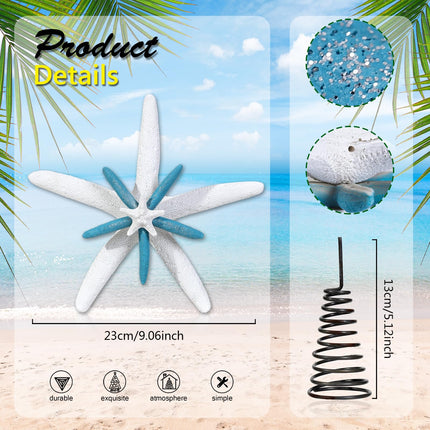 Christmas Starfish Tree Topper Coastal Christmas Tree Decor Beach Christmas Vacation Decorations (Blue)
