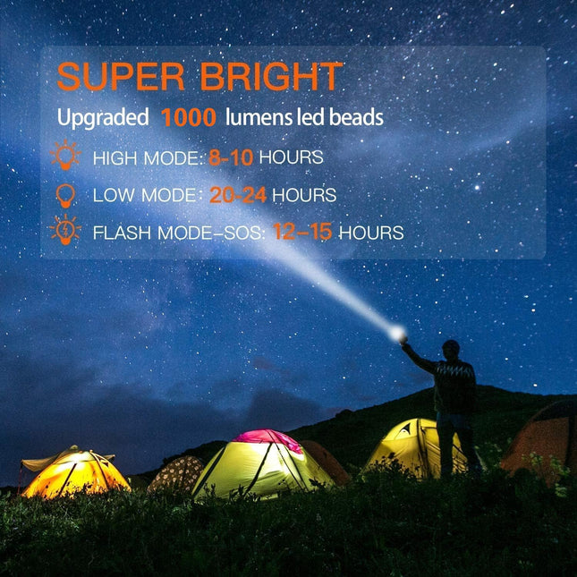 BUYSIGHT Rechargeable spotlight,Spot lights hand held large flashlight 6000 lumens handheld spotlight Lightweight and Super bright flashlight
