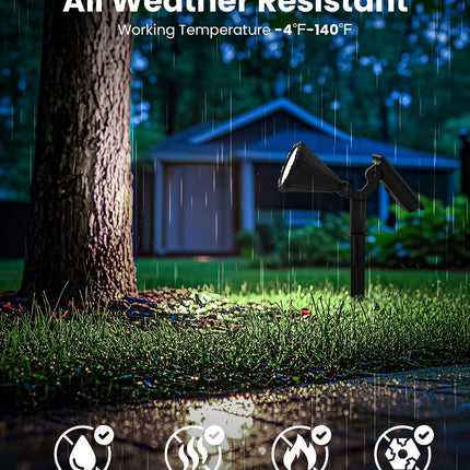 Solar Spot Lights Outdoor Waterproof, Flag Pole Light Solar Powered Halloween Lights, Landscape Spotlights for Tree, House, Yard, Garden, Christmas Decorations-2 Pack