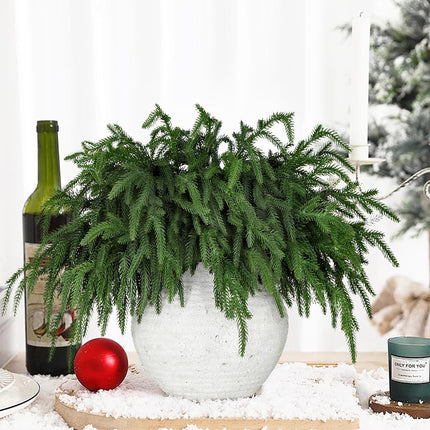 30 Pcs Realistic Christmas Pine Branches, Natural Droopy,Soft Bendable Christmas Pine Stems, Lifelike Cedar Stems for Vases, Wreaths,Garland Christmas Decorations，Christmas Thanksgiving Table Decor