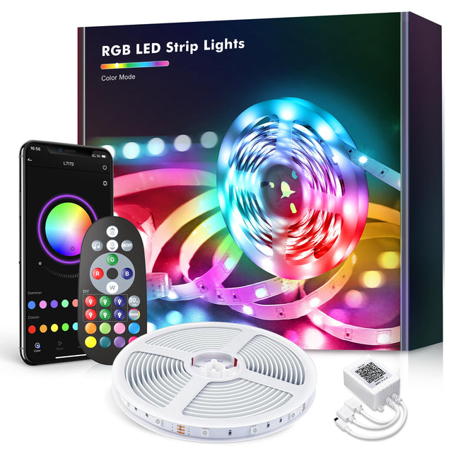 Fussion 130ft Smart LED Strip Lights Bluetooth with Remote, LED Lights for Bedroom with Remote Music Sync, Room Christmas Decoration(130ft APP+ Remote+ Mic Control)