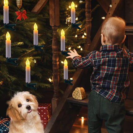 Christmas Tree Candle String Lights Plug in, 50 LED Flameless Candle Lights with Clips, 48Feet Candle Twinkle Lights for Xmas Tree Festive Holiday Seasonal Celebration Decoration, Warm White
