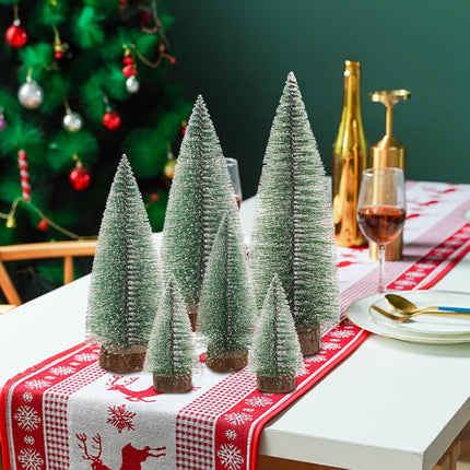 Mini Christmas Trees 6pcs, Small Bottle Brush Trees, Artificial Tabletop Christmas Tree Decorations for Indoor, Office, Outdoor, Home Room, Table, Party Decor