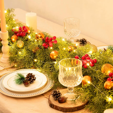 Pine Garland Christmas Decoration, 6ft Christmas Greenery Garland Realistic Cypress Garland Cedar Garland for Holiday Mantel Fireplace Table Centerpiece Decor