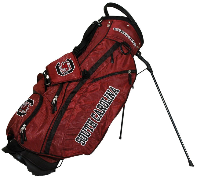 Team Golf NCAA South Carolina Gamecocks Fairway Golf Stand Bag, Lightweight, 14-way Top, Spring Action Stand, Insulated Cooler Pocket, Padded Strap, Umbrella Holder & Removable Rain Hood